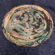 Ceramiczny Talerz zielono kolorowy Ceramika Gary Misaki