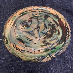 Ceramiczny Talerz zielono kolorowy Ceramika Gary Misaki