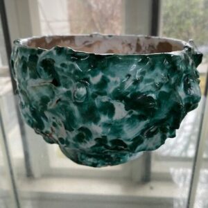 Ceramiczna Miska biało zielona Ceramika Gary Misaki