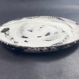 Ceramiczny Talerz biało czarny Ceramika Gary Misaki