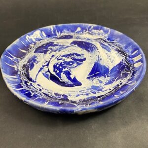 Ceramiczny Talerz kobaltowo biały Ceramika Gary Misaki